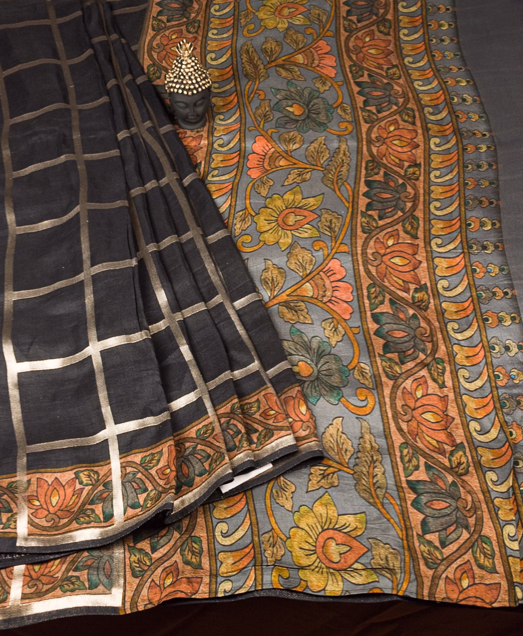 Dola Kalamkari Silk Saree