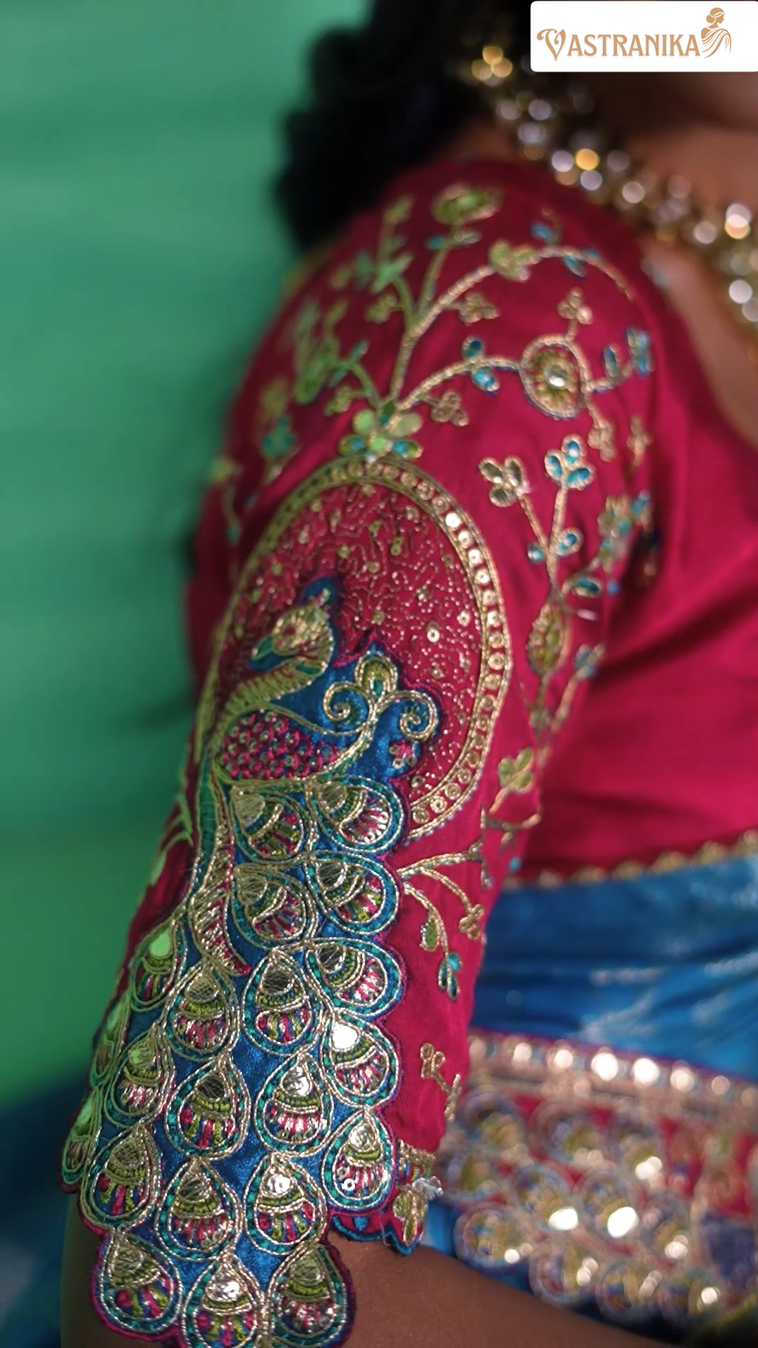 Royal Blue Pure Dola Silk Saree with Contrast Embroidered Blouse & Designer Belt – RajKanya 11513| Vastranika