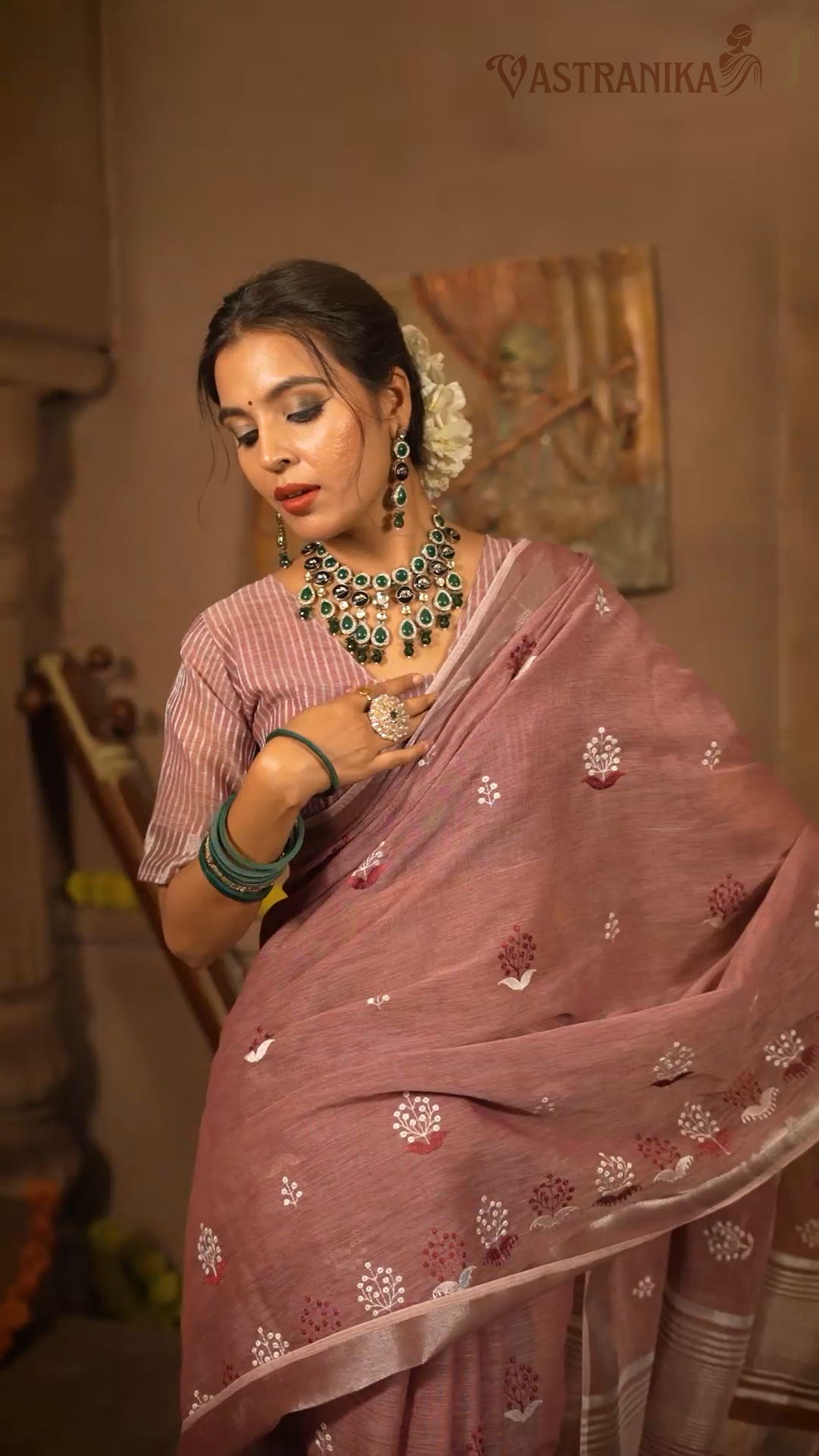Mauve Cotton Liliyan Saree