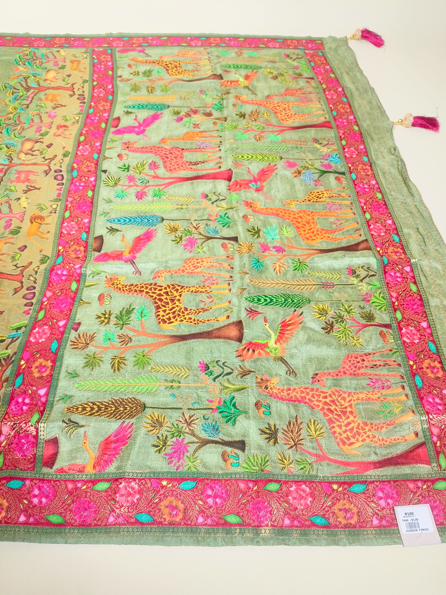 Pista Green Pure Silk Saree