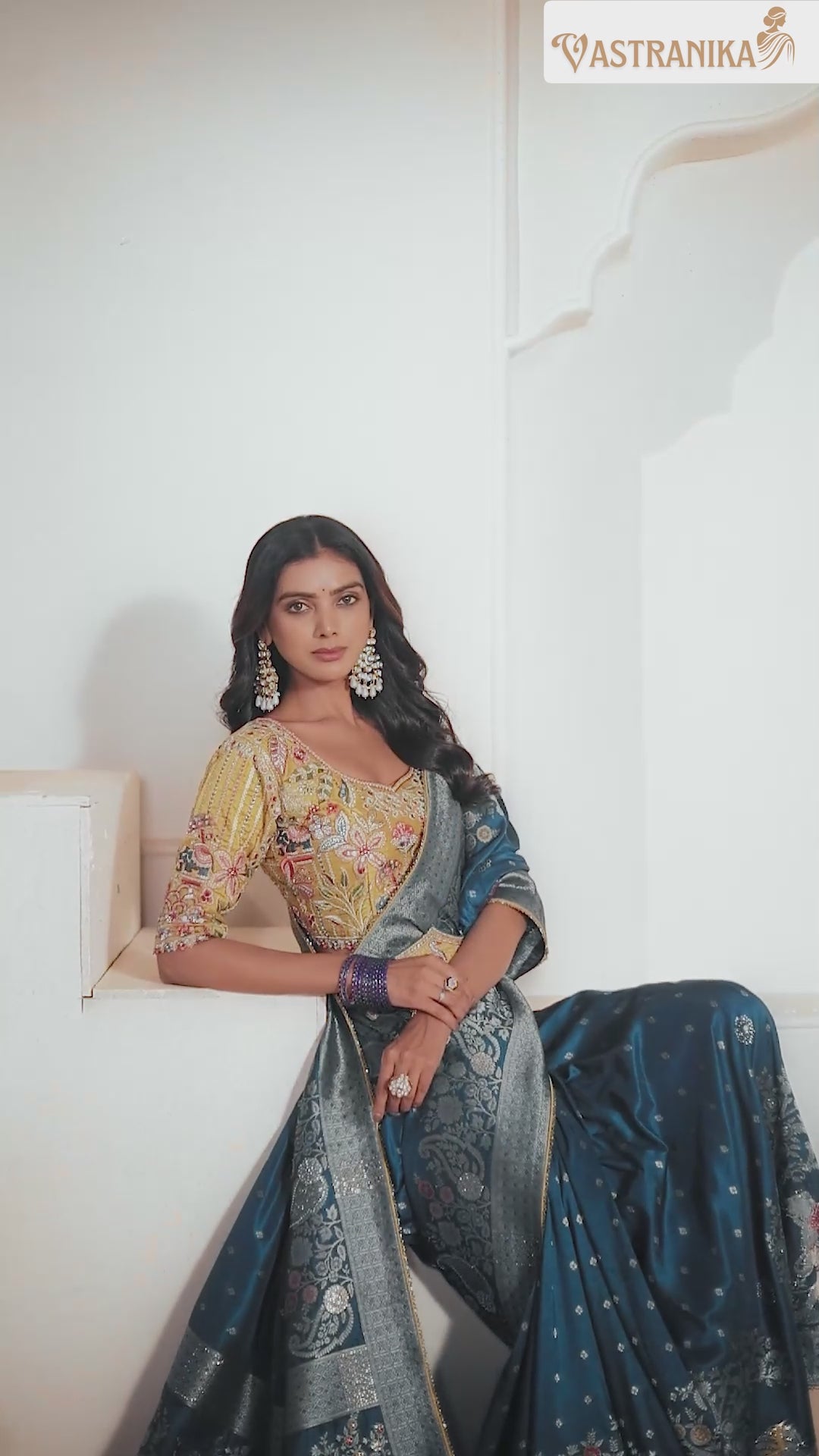 Vastranika Weaves Turkey Blue 5503 Exquisite Designer Silk Masterpiece