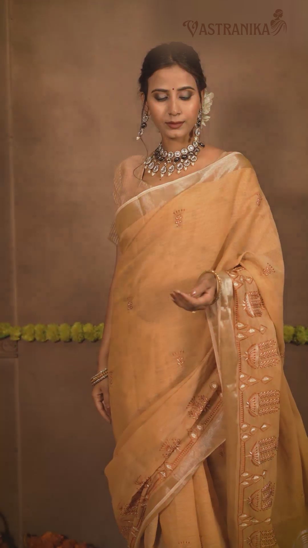 Mustard-Gold Cotton Liliyan Saree with Zari Border & Embroidery